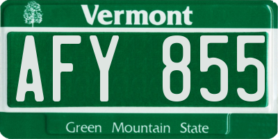 VT license plate AFY855