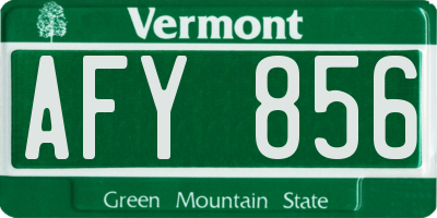 VT license plate AFY856