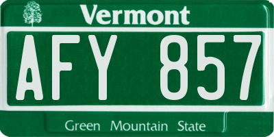 VT license plate AFY857