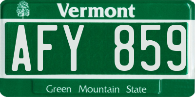 VT license plate AFY859