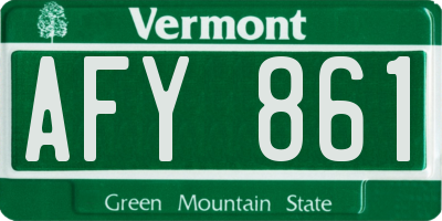 VT license plate AFY861