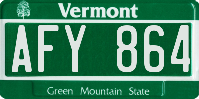 VT license plate AFY864