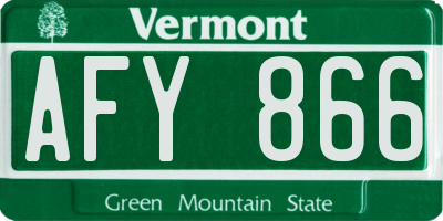 VT license plate AFY866