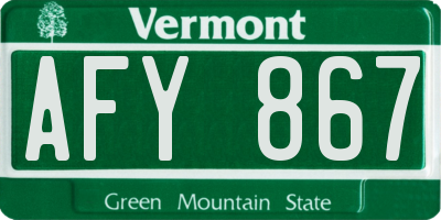 VT license plate AFY867