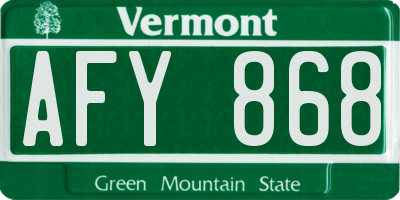 VT license plate AFY868