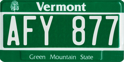 VT license plate AFY877