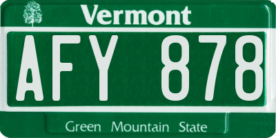 VT license plate AFY878