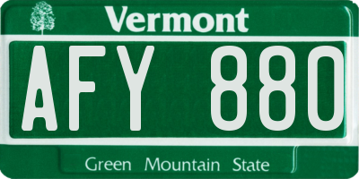 VT license plate AFY880