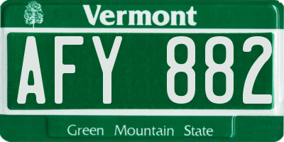VT license plate AFY882