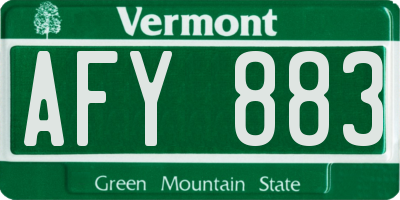 VT license plate AFY883
