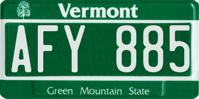 VT license plate AFY885