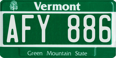 VT license plate AFY886