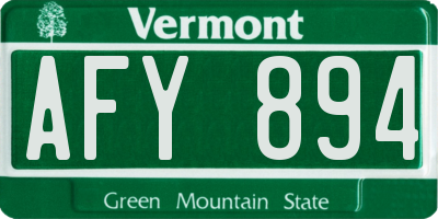 VT license plate AFY894