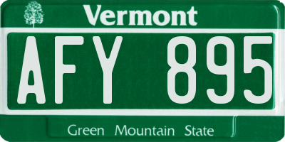 VT license plate AFY895