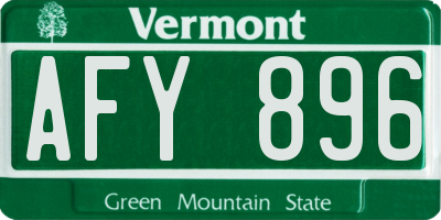 VT license plate AFY896