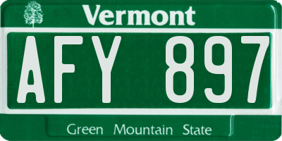 VT license plate AFY897