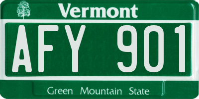 VT license plate AFY901