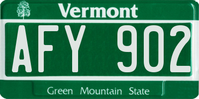 VT license plate AFY902