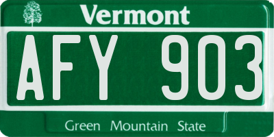 VT license plate AFY903