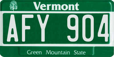 VT license plate AFY904