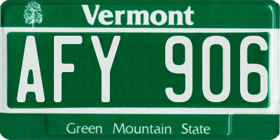 VT license plate AFY906