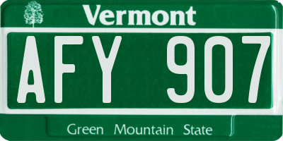 VT license plate AFY907
