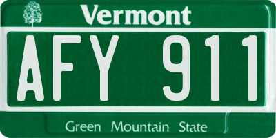 VT license plate AFY911