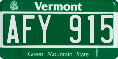 VT license plate AFY915