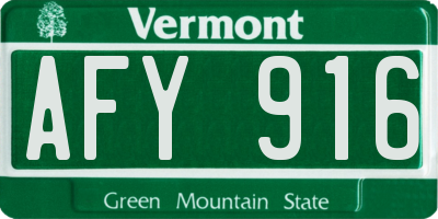 VT license plate AFY916