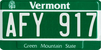 VT license plate AFY917