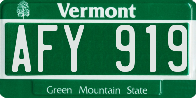 VT license plate AFY919