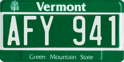 VT license plate AFY941