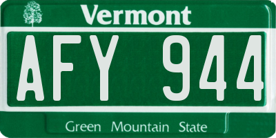 VT license plate AFY944