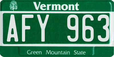 VT license plate AFY963