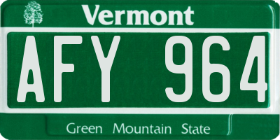 VT license plate AFY964