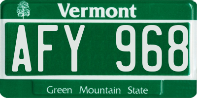 VT license plate AFY968