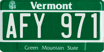 VT license plate AFY971