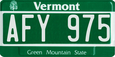 VT license plate AFY975