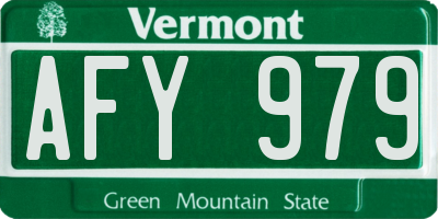 VT license plate AFY979