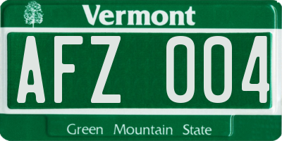 VT license plate AFZ004