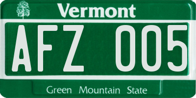 VT license plate AFZ005