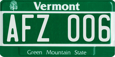 VT license plate AFZ006