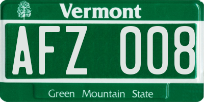 VT license plate AFZ008