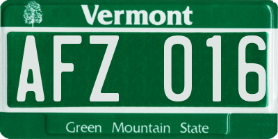 VT license plate AFZ016