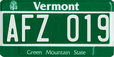 VT license plate AFZ019