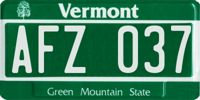 VT license plate AFZ037