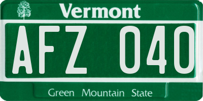 VT license plate AFZ040