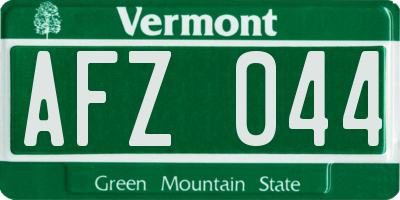 VT license plate AFZ044