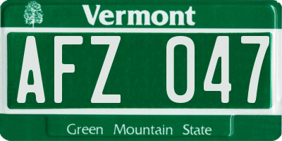 VT license plate AFZ047