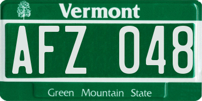 VT license plate AFZ048